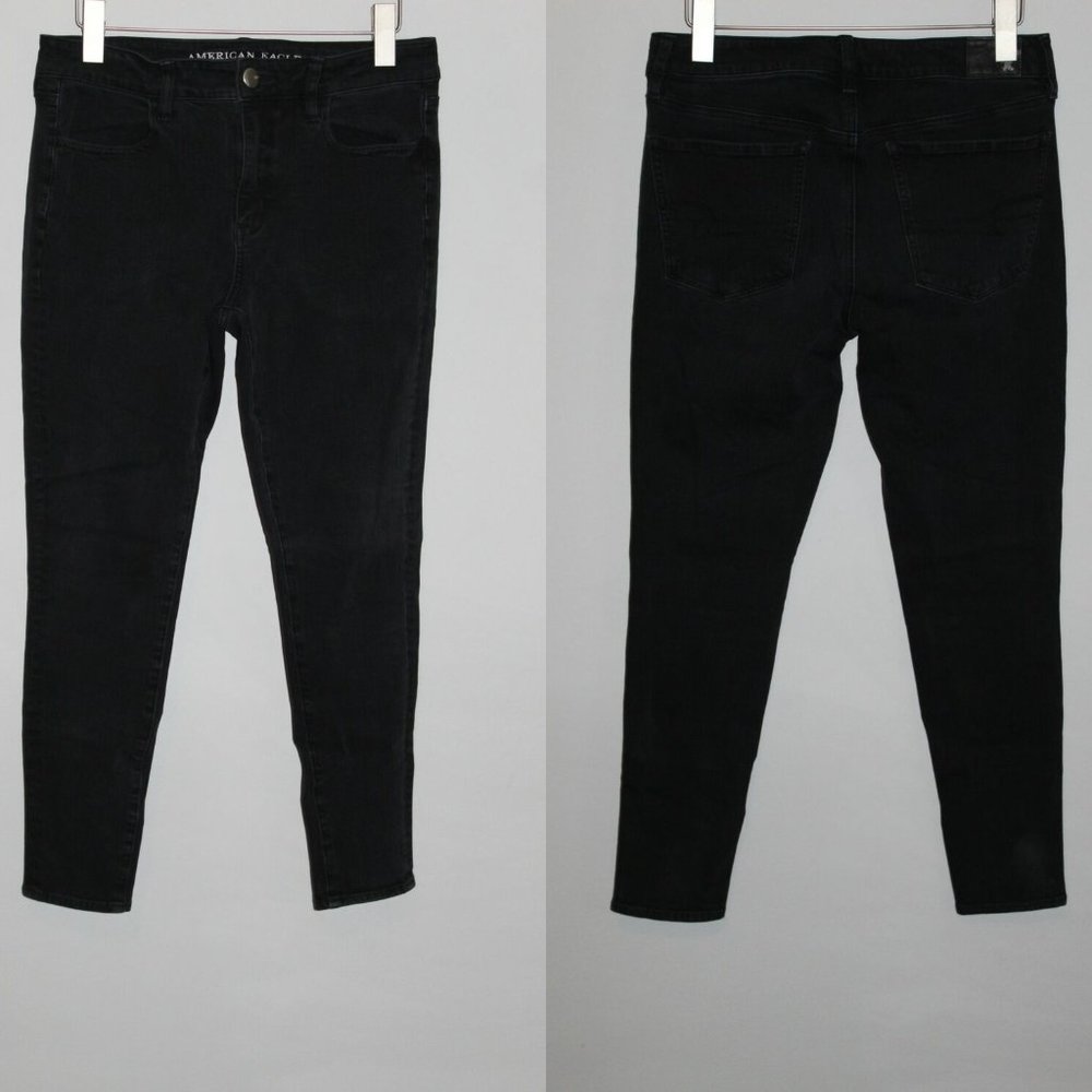 American Eagle Hi Rise Jegging Jeans Black HW8344 - Picture 6 of 7
